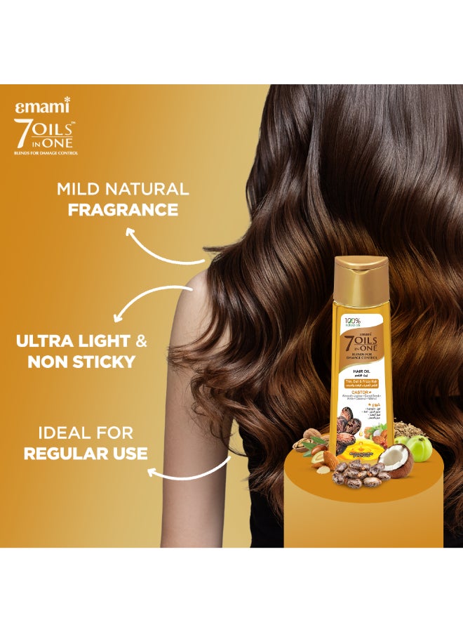 emami Castor Hair Oil | 100% Natural Herbal Blend | Helps Control Hair Damage & Frizz | Non-Sticky Formula | Paraben & Mineral Oil Free | Suitable for Thin & Dull Hair - Image 3